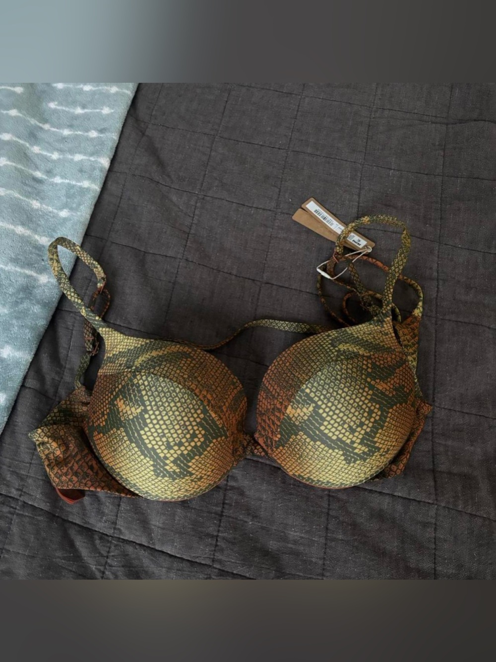 SKIMS Snake-Print Bikini Top